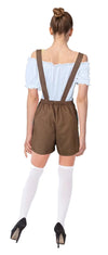 LADIES BROWN OKTOBERFEST GIRL SHORTS COSTUME